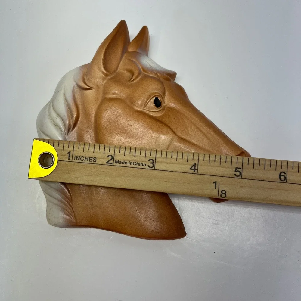 Brown Horse Head Wall Art Pair - Decorative Ceramic Sculpture